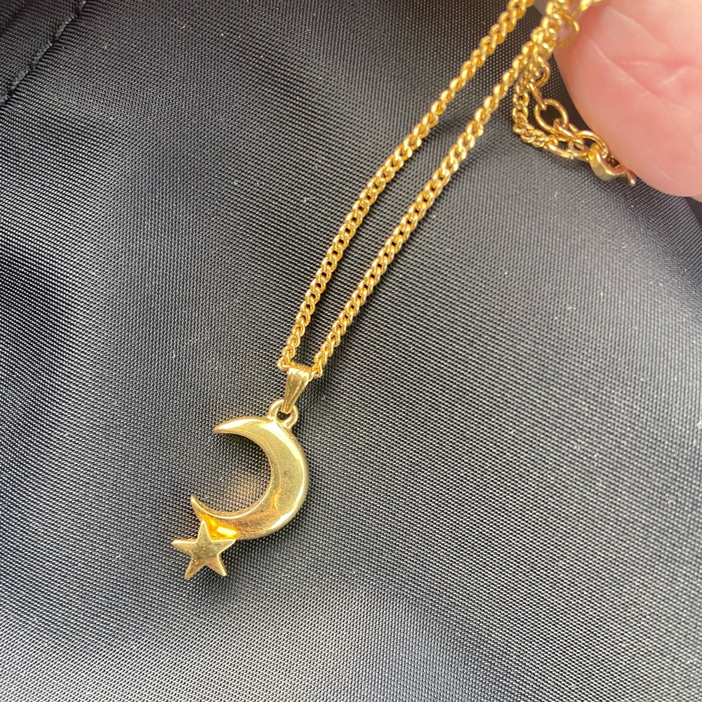 courreges paris moon star necklace vintage
